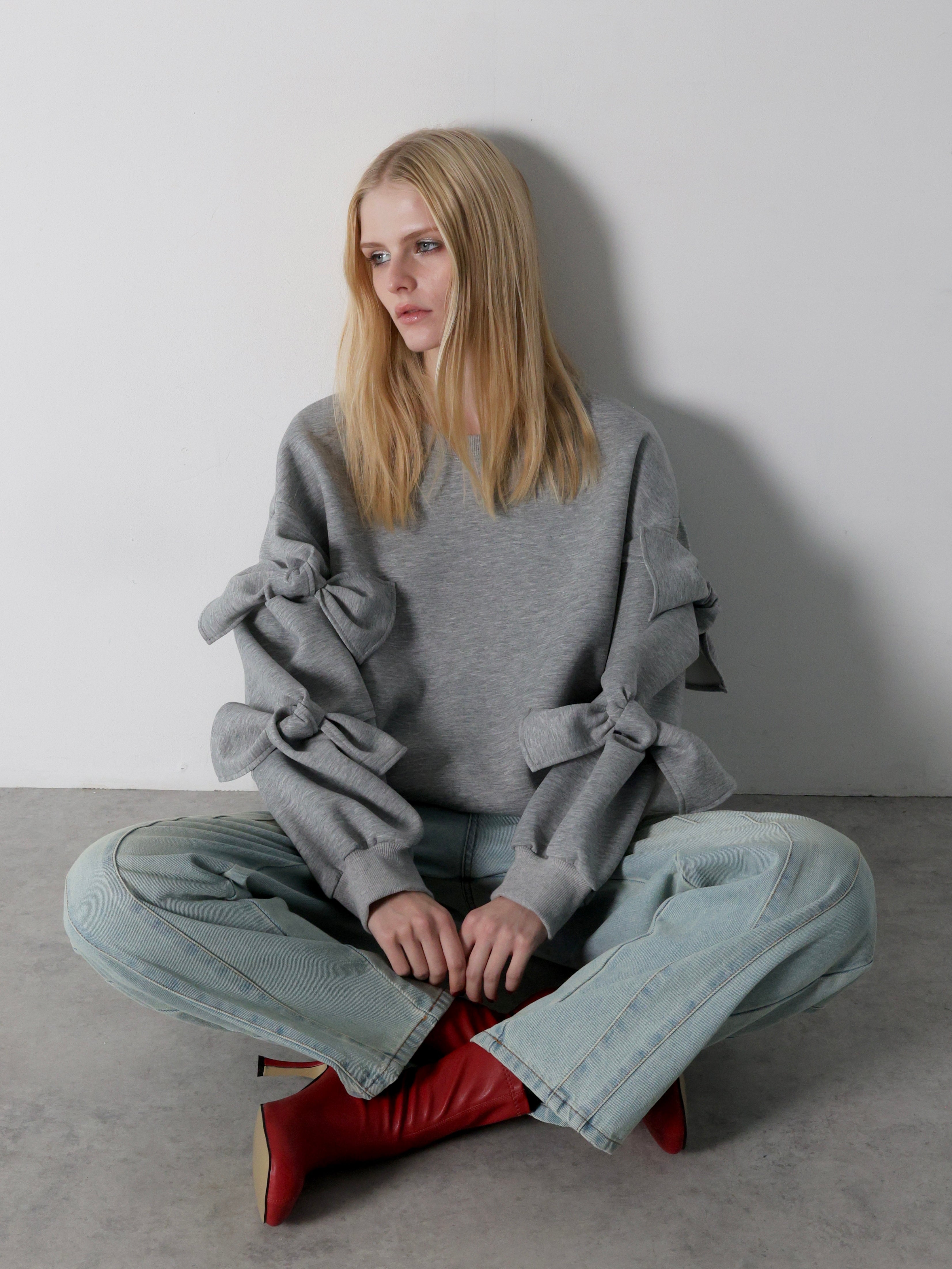 ribbon sleeve sweat – AMOMMA ribbon sleeve sweat – AMOMMA