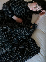 ADELE DOT CIFFON TIE DRESS