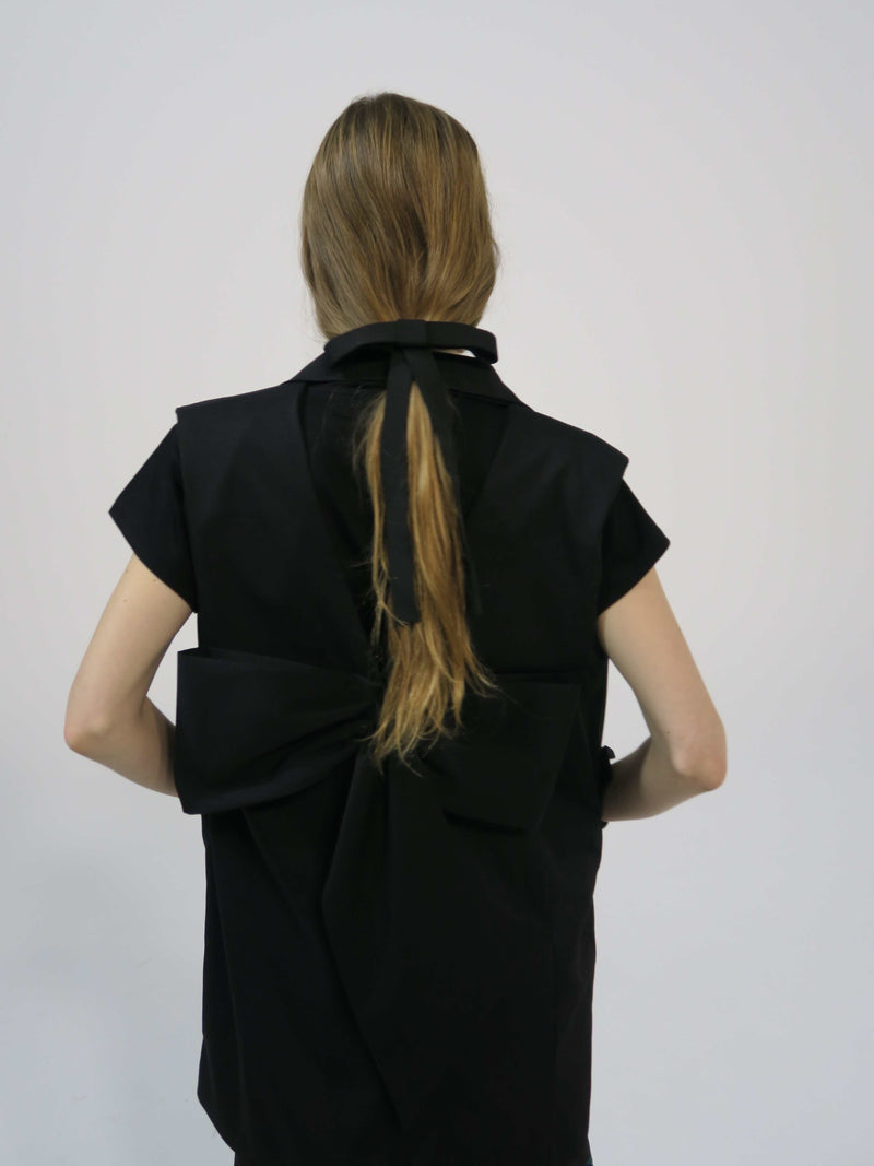 【阪急うめだ本店 POP UP】BACK RIBBON GILET (BLACK)