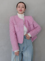 fluffy lame tweed jacket