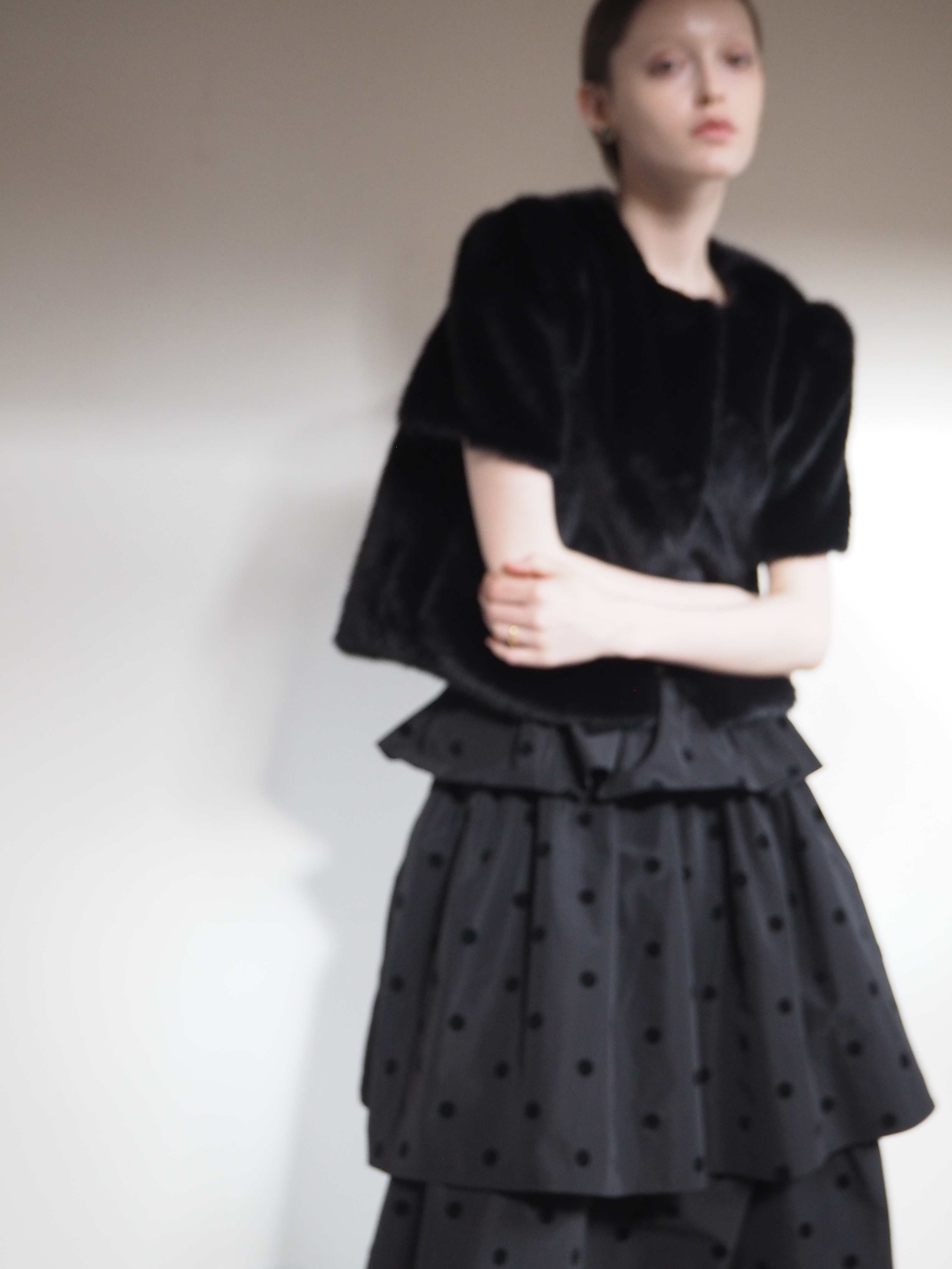 VOLUME UP FLARE SKIRT(DOT)