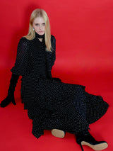 【伊勢丹新宿店先行発売】ADELE DOT CIFFON TIE DRESS