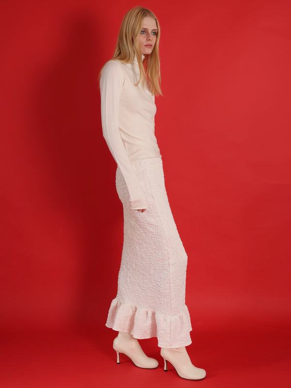 JACQUARD FRILL SKIRT