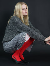 glitter round neck knit