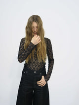 【阪急うめだ本店 POP UP】BACK OPEN LACE TOPS (BLACK)