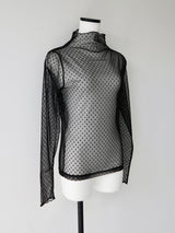 pin dot see through long tee