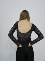 【阪急うめだ本店 POP UP】BACK OPEN LACE TOPS (BLACK)