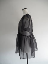 サンプルセール /  SHEER PUFF SLEEVE BLOUSE(BLACK)