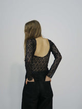 【阪急うめだ本店 POP UP】BACK OPEN LACE TOPS (BLACK)