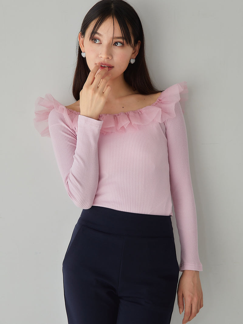 TULLE SHOULDER TOPS