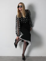 matilda sheer dot blouse
