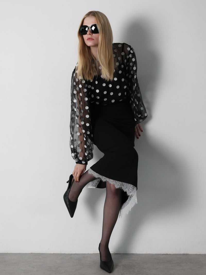 matilda sheer dot blouse