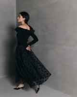 TULLE FLARE DOT SKIRT