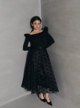 TULLE FLARE DOT SKIRT