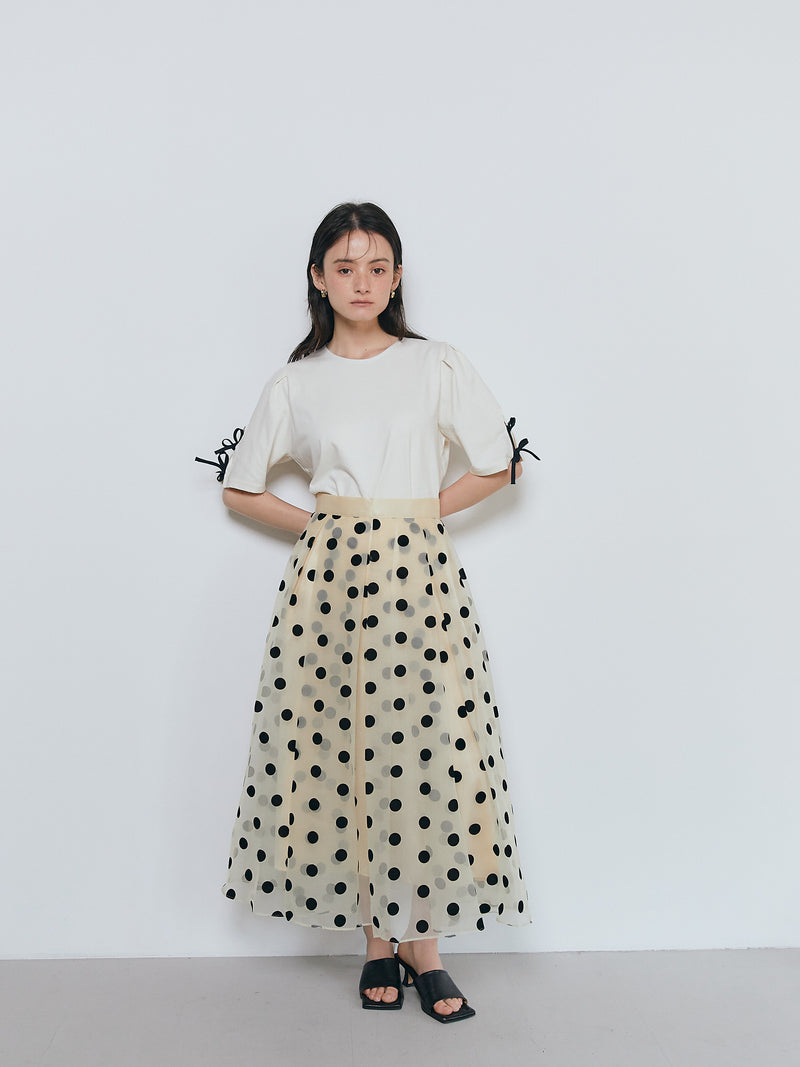 TULLE FLARE DOT SKIRT