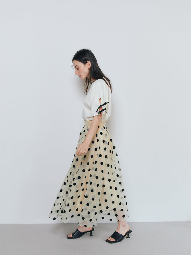 TULLE FLARE DOT SKIRT