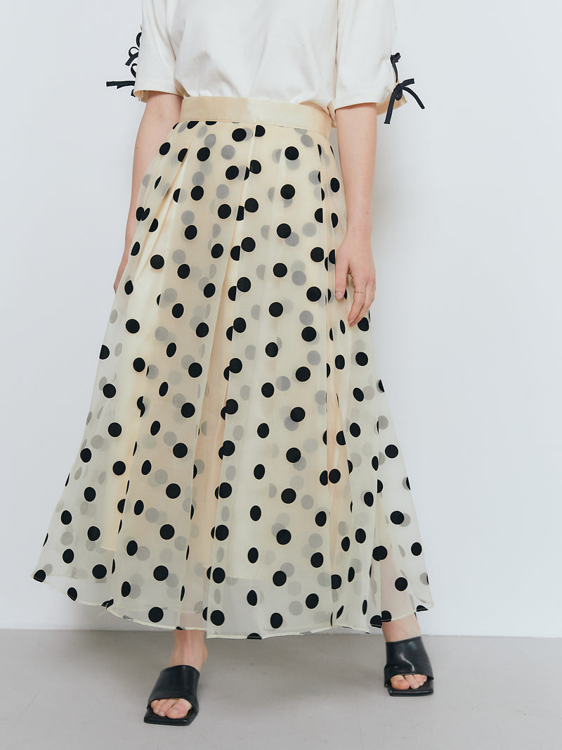 TULLE FLARE DOT SKIRT