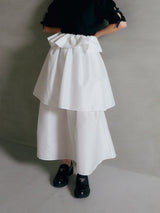 VOLUME UP FLARE SKIRT(WHITE)