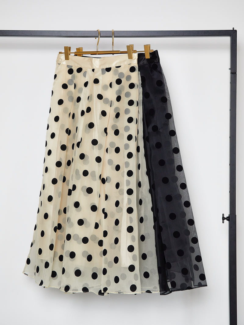 TULLE FLARE DOT SKIRT