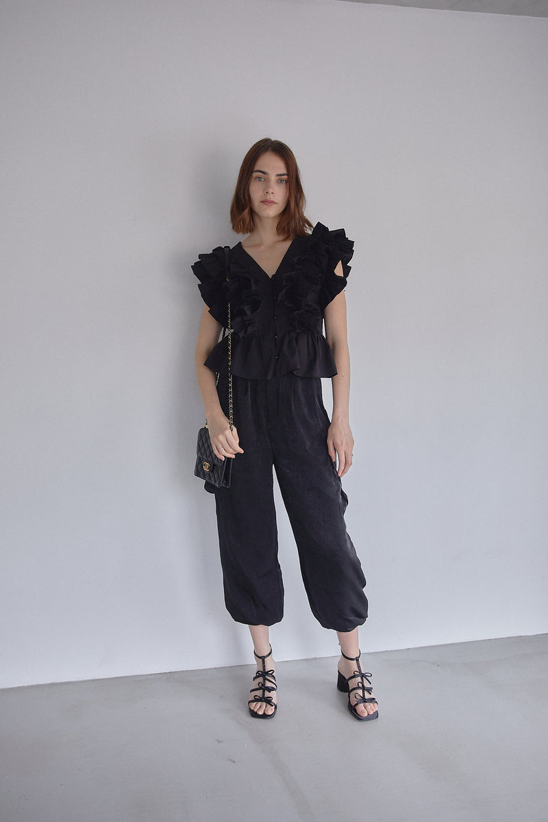SATIN CARGO PANTS