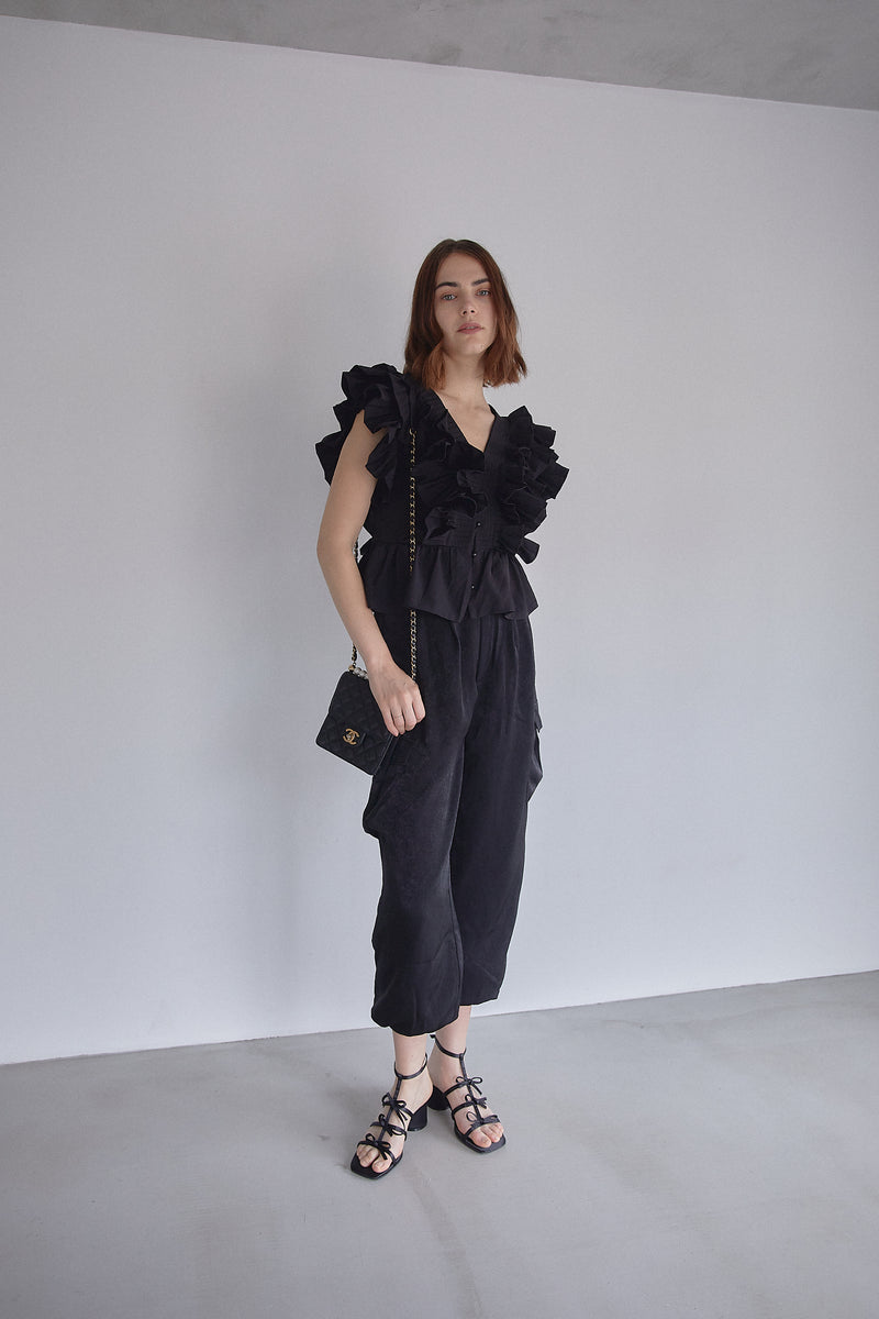 SATIN CARGO PANTS