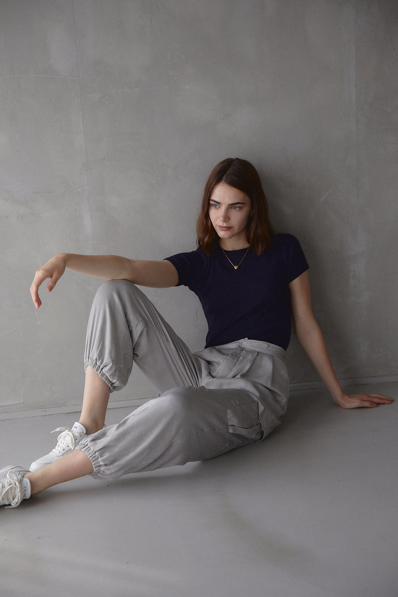 SATIN CARGO PANTS