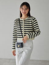 BORDER GOLD BUTTON CARDIGAN