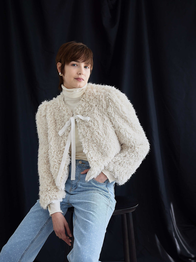 VELOUR RIBBON FUR LIGHT COAT