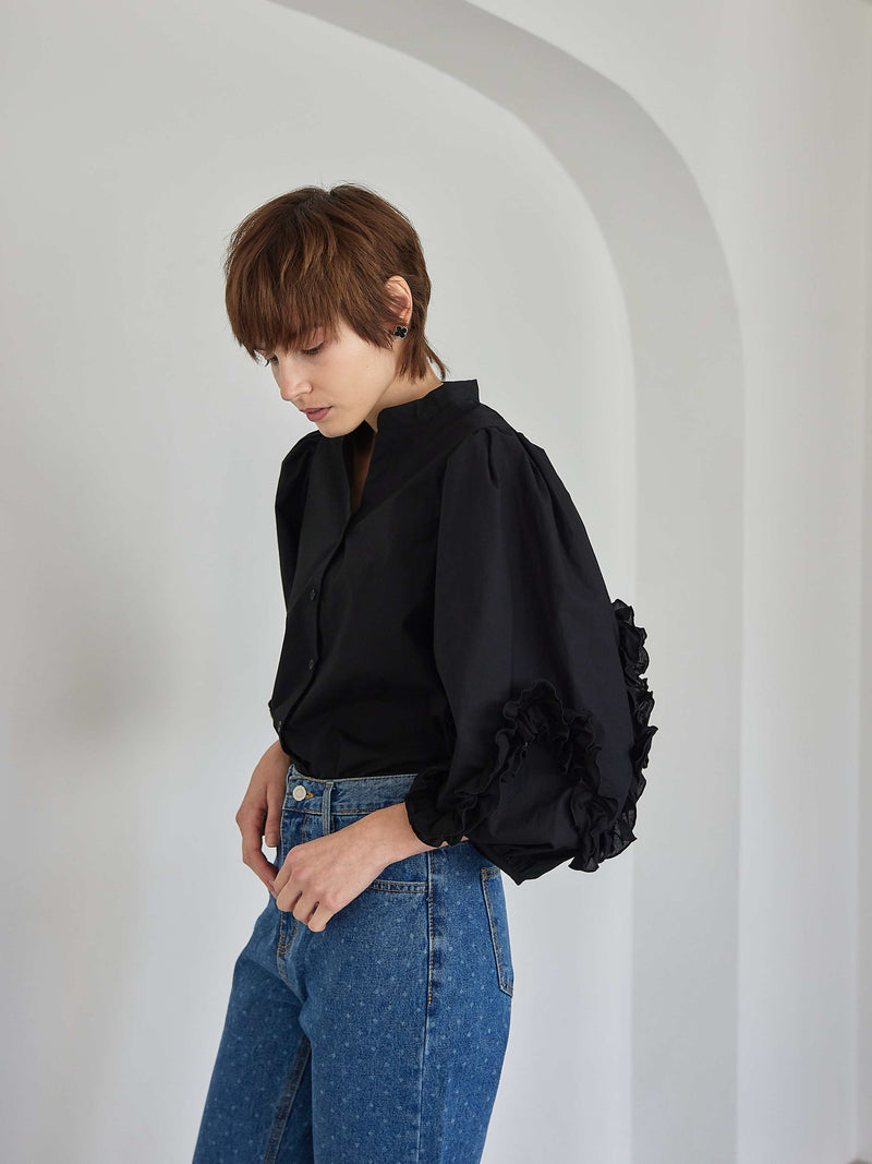 FRILL PUFF BLOUSE