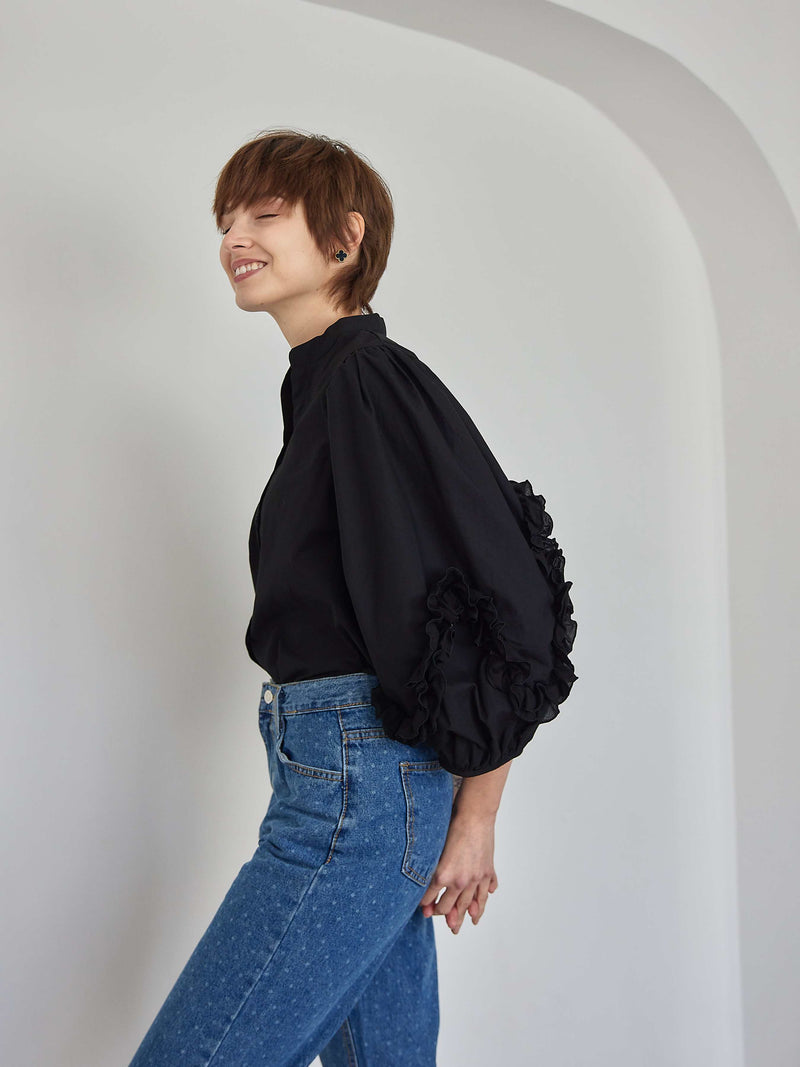 FRILL PUFF BLOUSE
