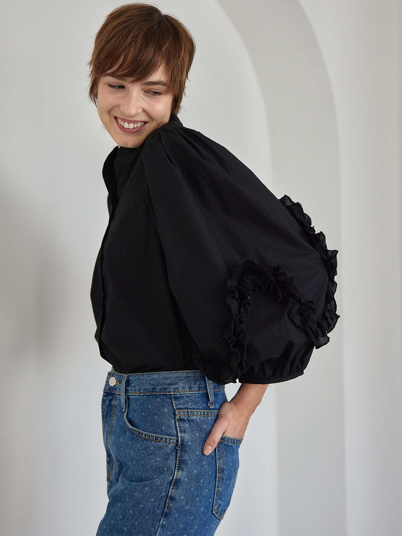 FRILL PUFF BLOUSE