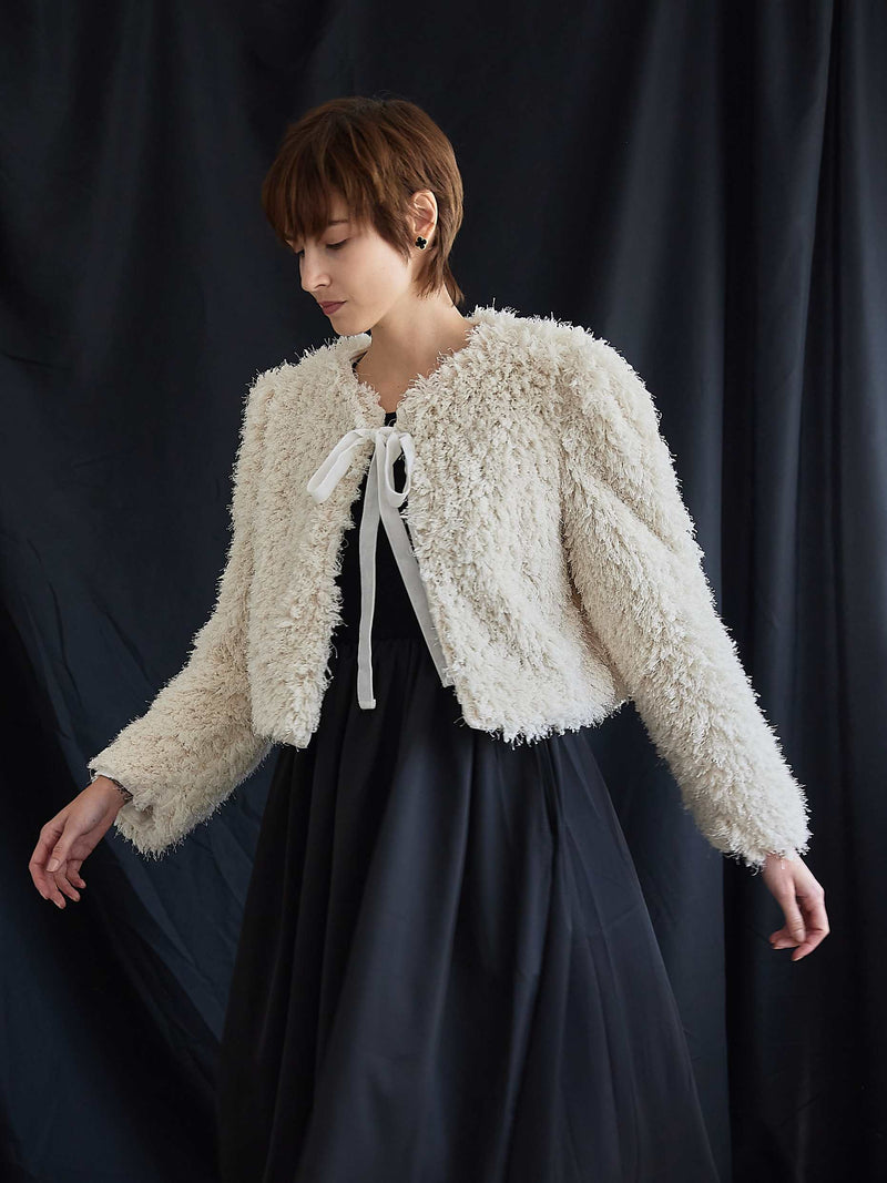 VELOUR RIBBON FUR LIGHT COAT