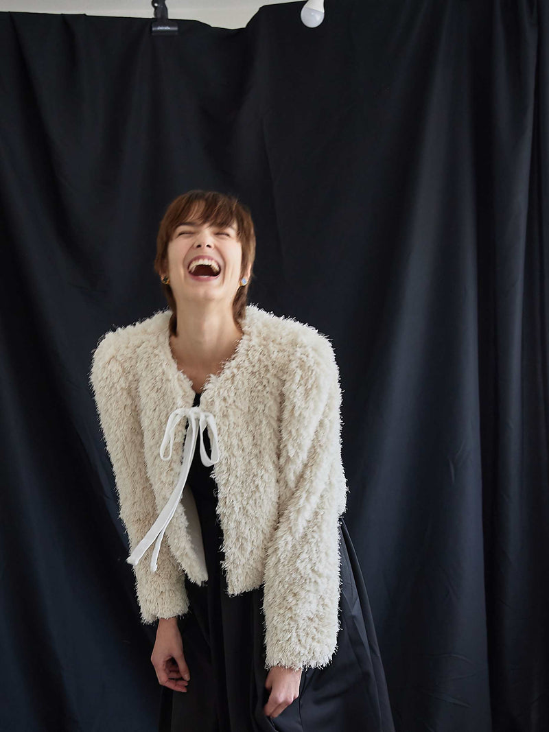 VELOUR RIBBON FUR LIGHT COAT