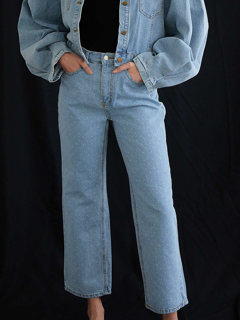 DOT DENIM PANTS