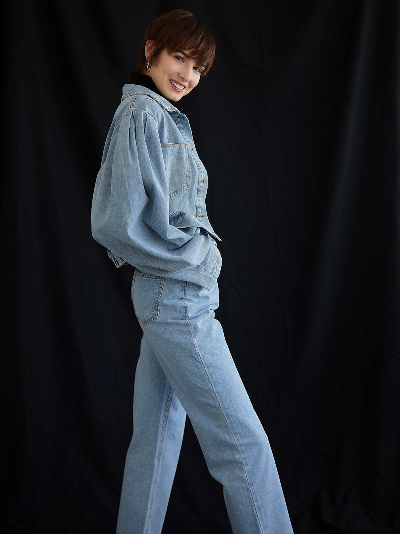 【4/30(火) 正午12時 再販売】 DOT DENIM PANTS