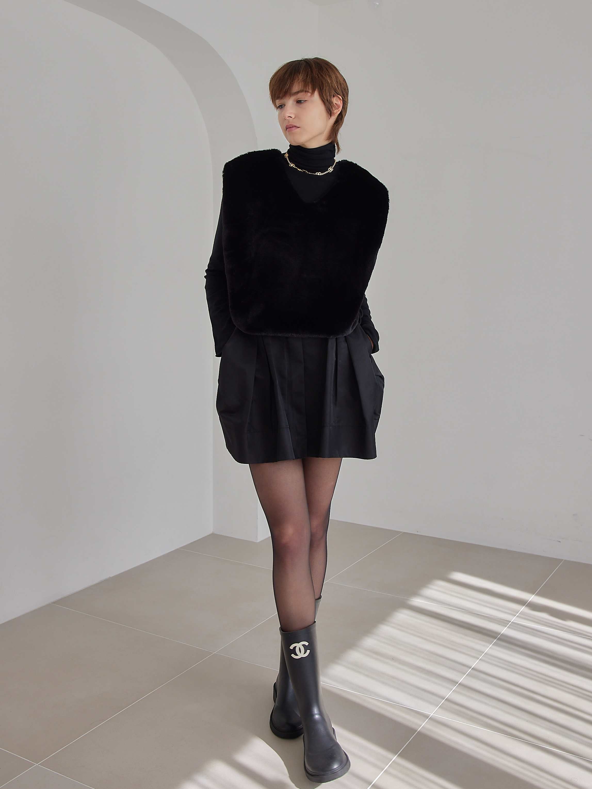 ミニスカート BLACK PLEATED MINI SKIRT SANGTREE Women's Summer Black Pleated Tennis Golf Short A