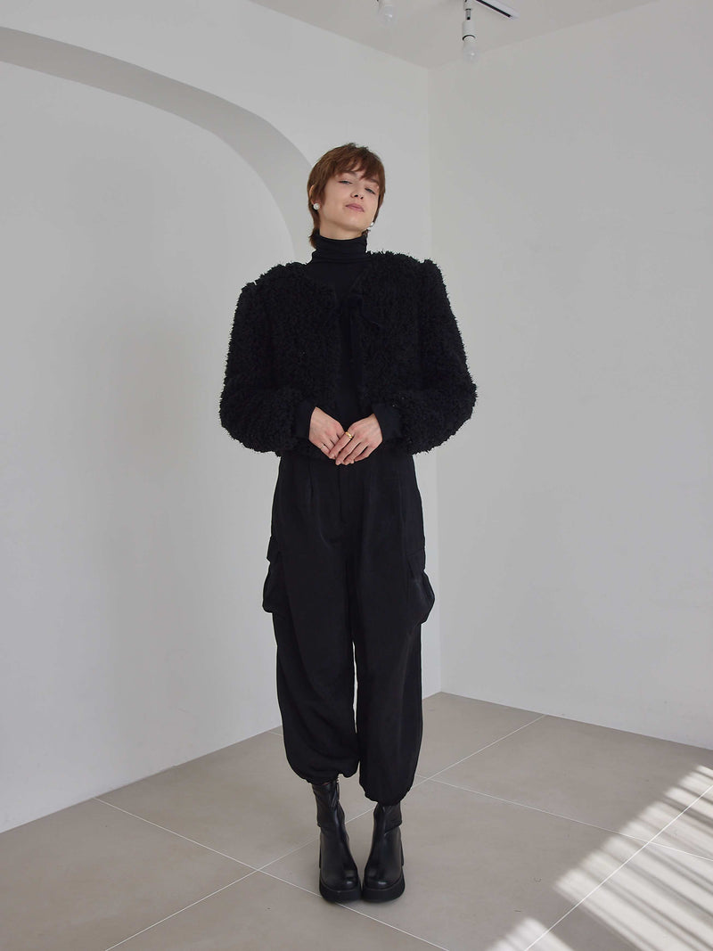 VELOUR RIBBON FUR LIGHT COAT