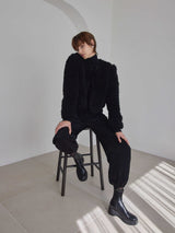 VELOUR RIBBON FUR LIGHT COAT