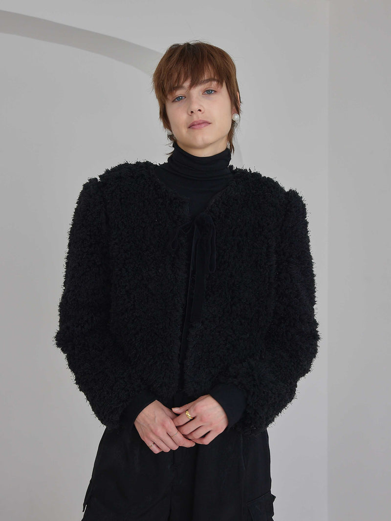 VELOUR RIBBON FUR LIGHT COAT