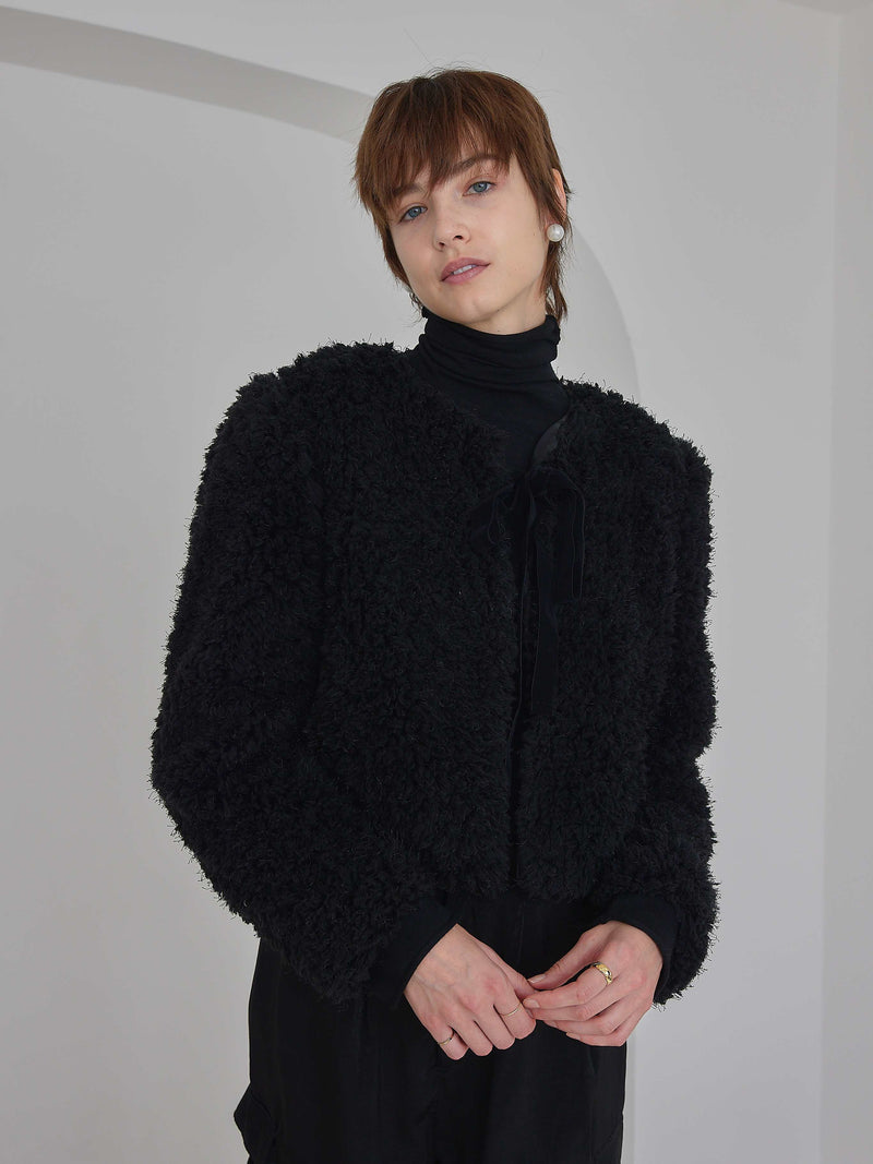 VELOUR RIBBON FUR LIGHT COAT