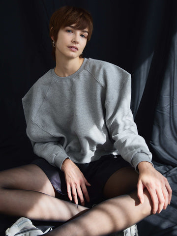 PUFF SLEEVE SWEAT (GREY) – AMOMMA