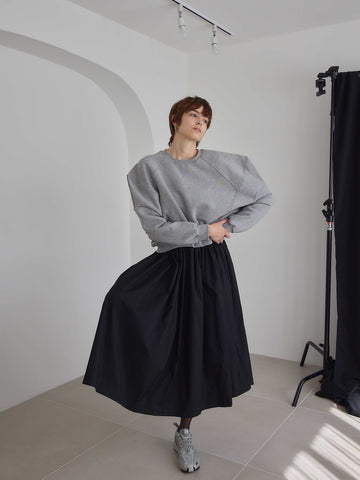 PUFF SLEEVE SWEAT (GREY) – AMOMMA 