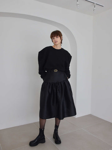 PUFF SLEEVE SWEAT (BLACK) – AMOMMA
