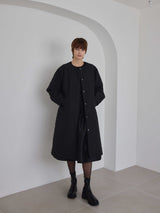 QUILTING FRILL COLLAR COAT