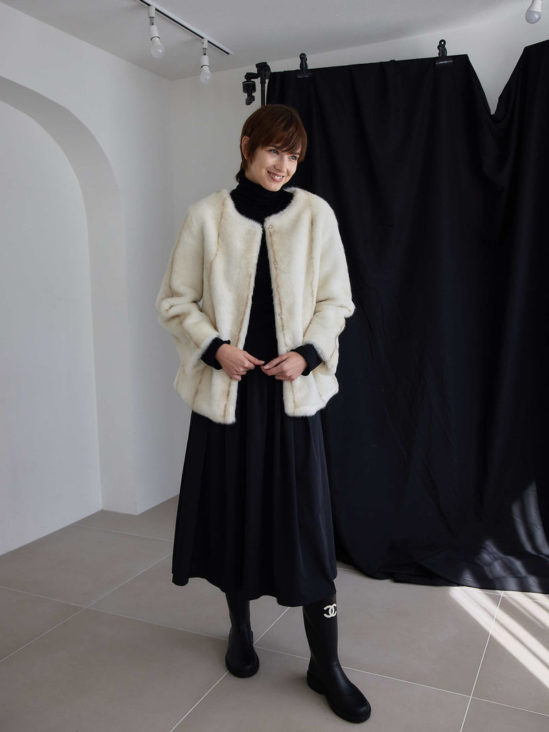 PEPLUM ECO FUR COAT