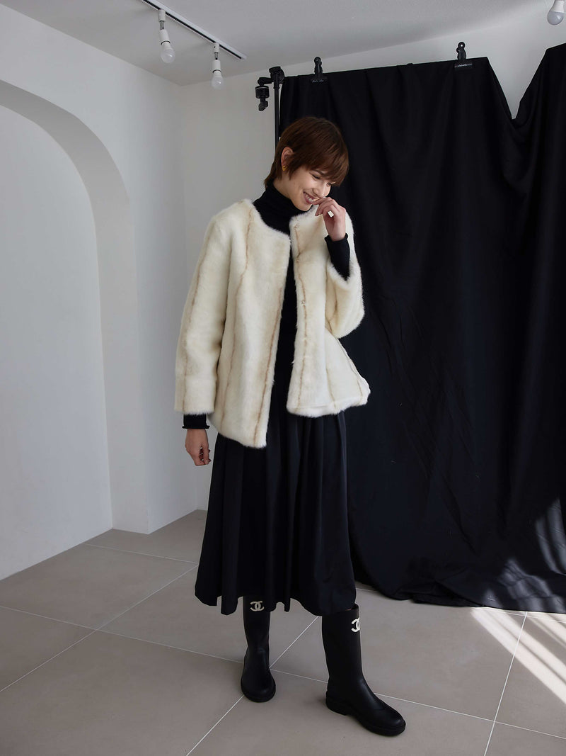 PEPLUM ECO FUR COAT