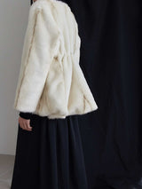 PEPLUM ECO FUR COAT