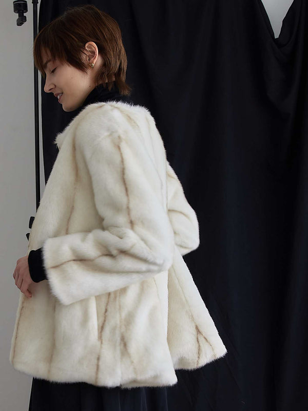 PEPLUM ECO FUR COAT