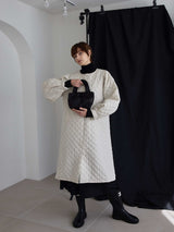 QUILTING FRILL COLLAR COAT