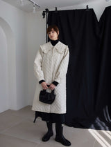 QUILTING FRILL COLLAR COAT